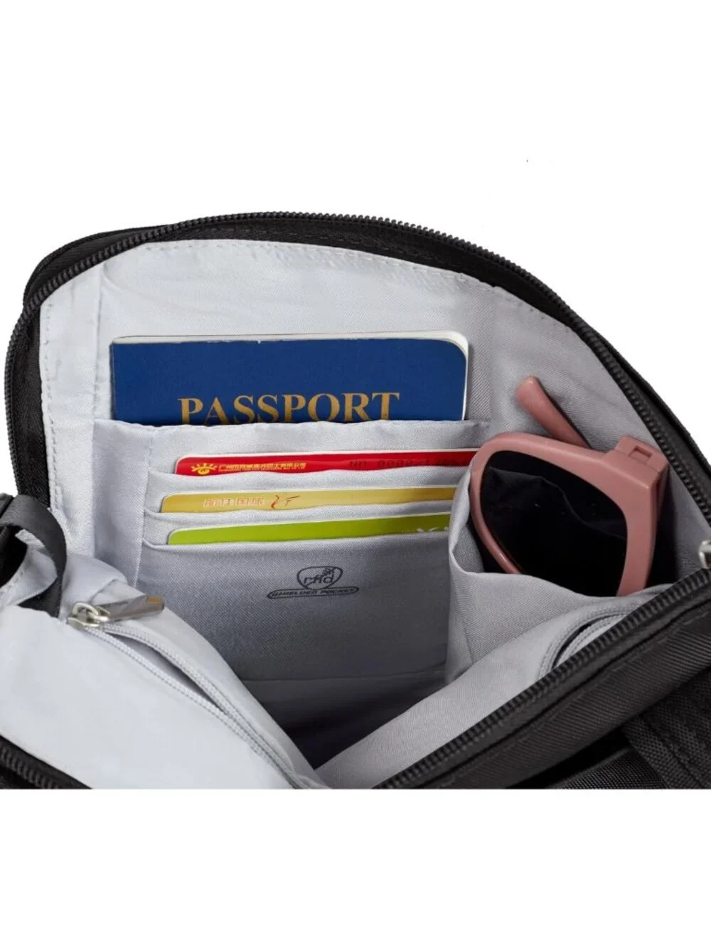 Anti-Theft Classic Slim Double Zip Crossbody Bag - Travel-Friendly & Stylish